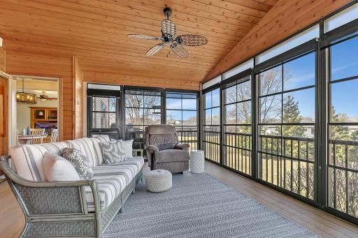 3 Season Porch with 4-Track Window System & Sun Shades