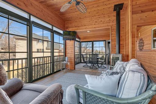 Stunning 25x15 - 3 Season Porch w/Gas Fireplace and 4 Track Window System