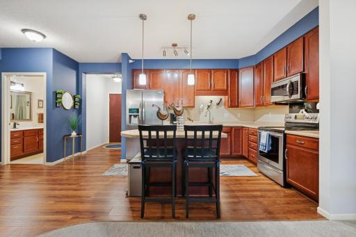 Modern living in this spacious kitchen. Great for cooking and entertaining!