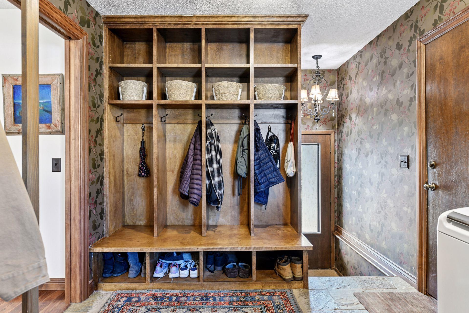 Custom lockers in the mudroom