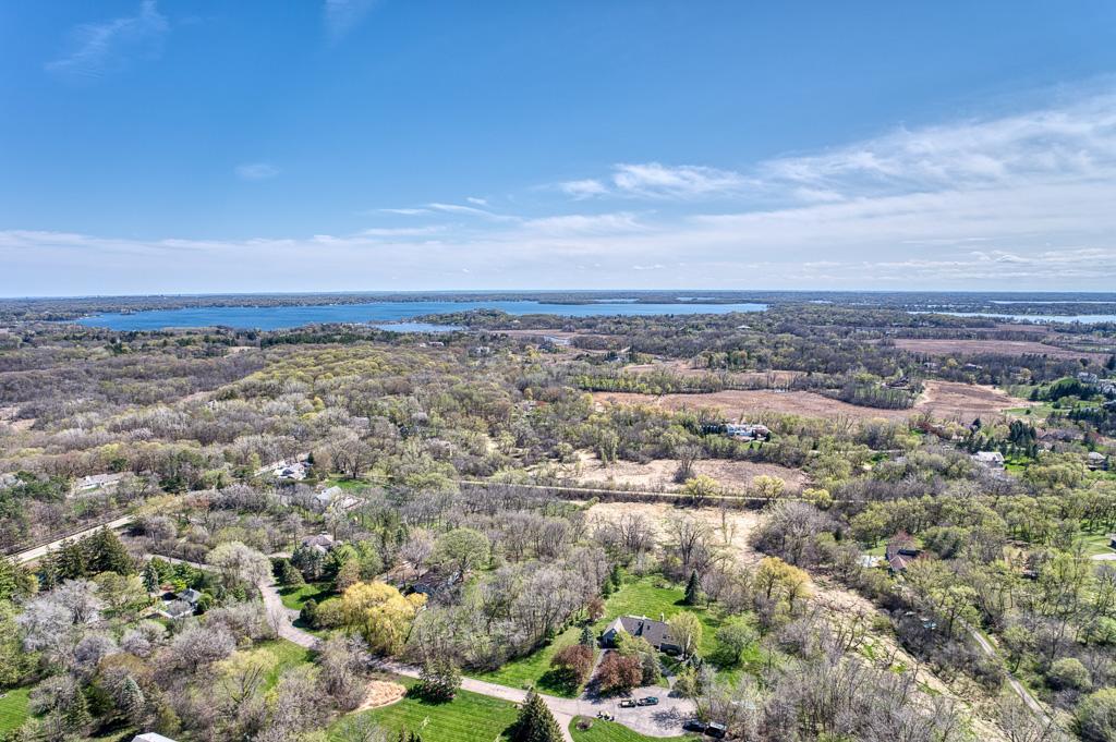 Birds-eye view above lot.