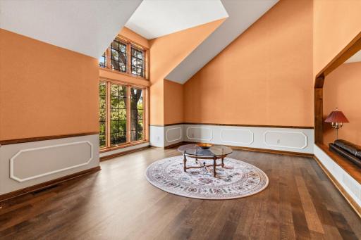 Elegant living room with gleaming hardwood floors.