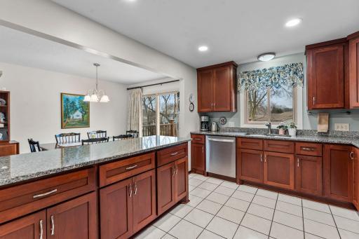 Kitchen window and patio door view