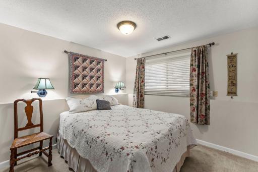 Lower level bedroom used as guest bedroom