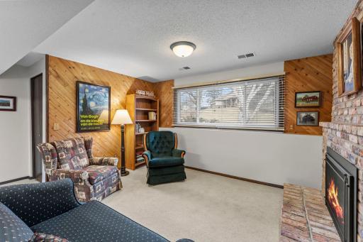 Lower level family room with large window for natural light
