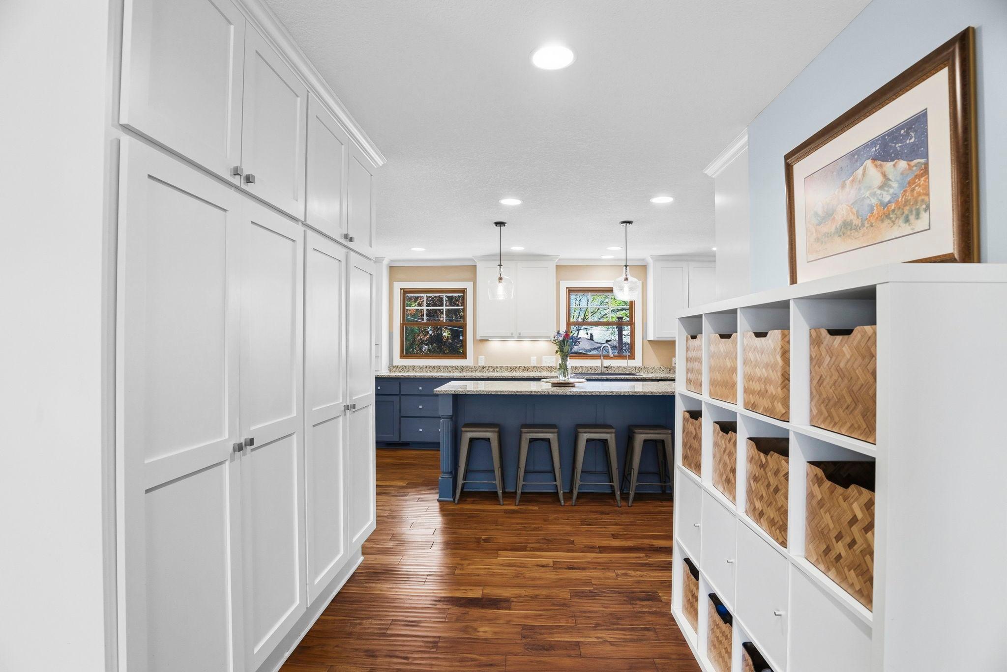 Pantry space for extra storage and organization.
