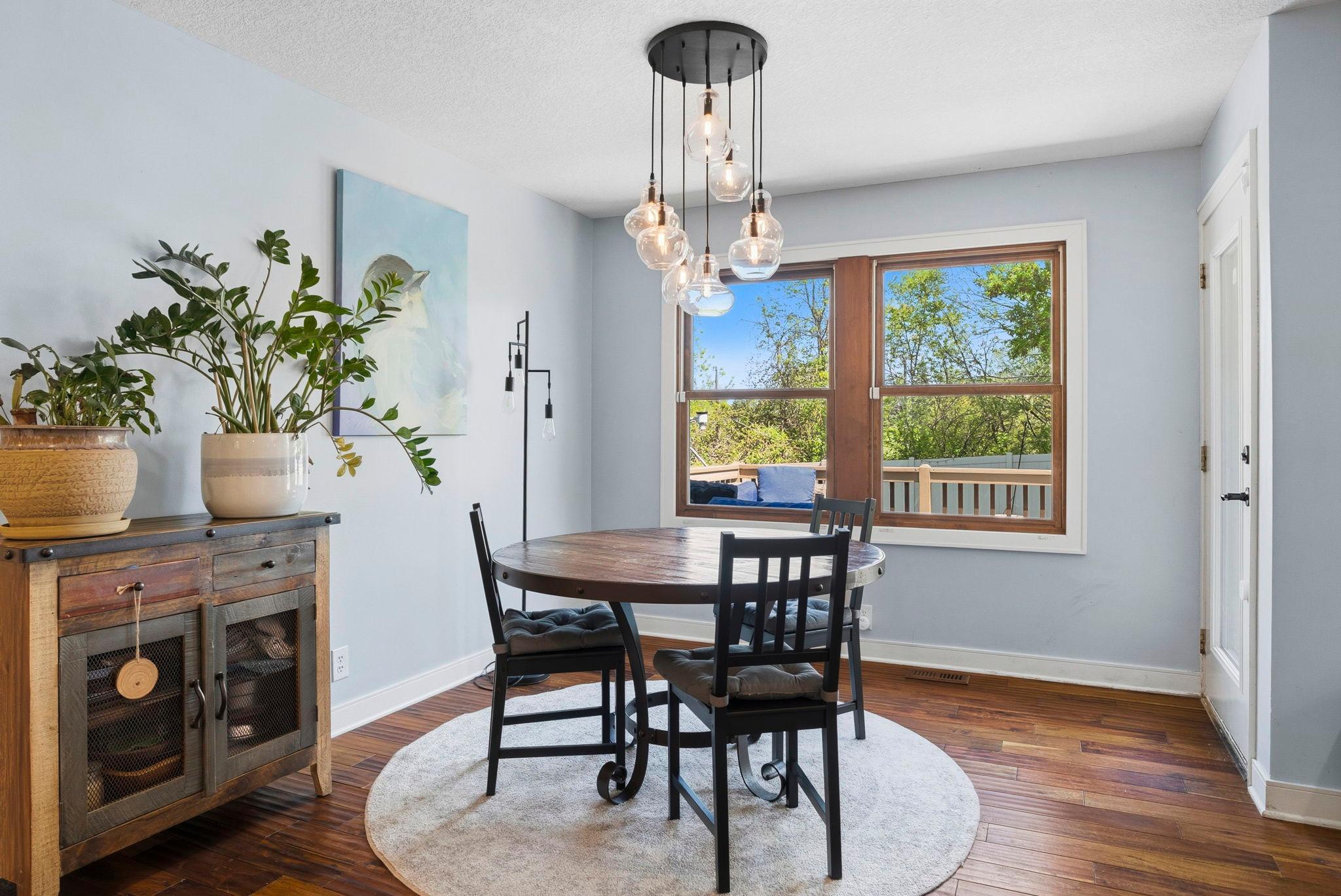 Cozy breakfast nook filled with natural light.