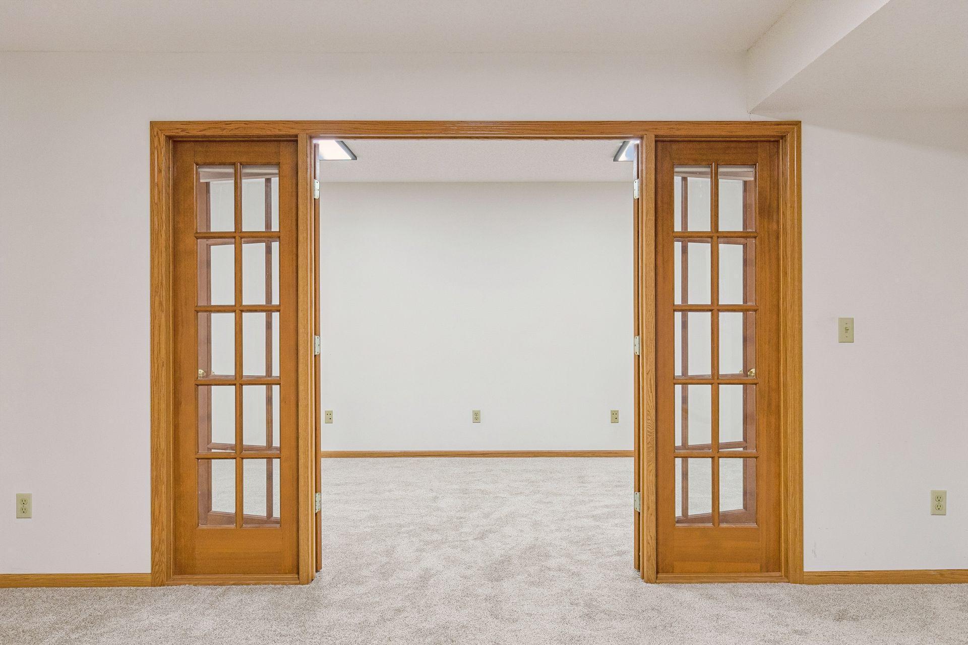 This finished space was used as a craft room...no closets or egress...so it could make a great office space or craft room space...lots of light with the new LED lighting