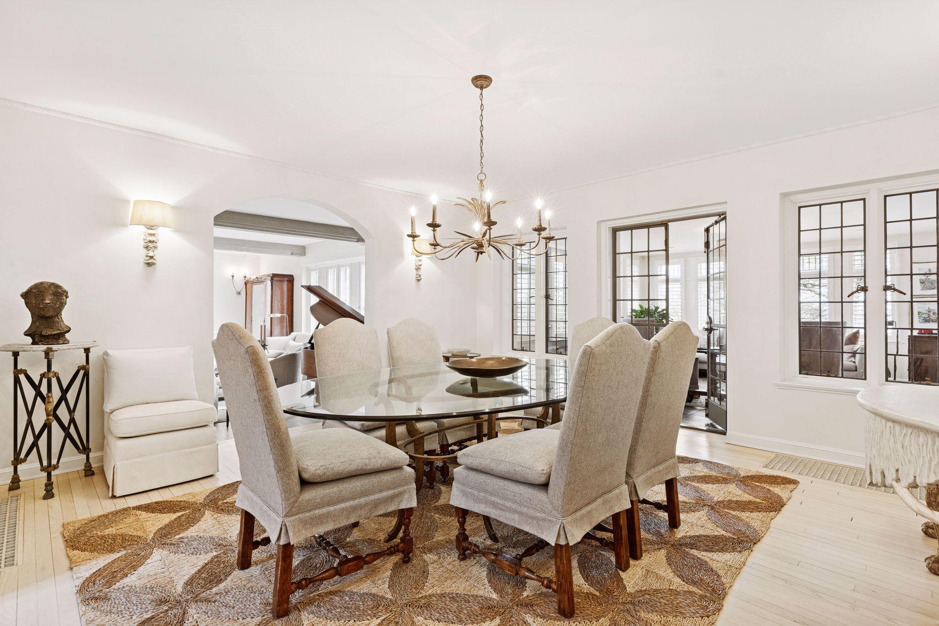 Formal dining room with views into the formal living room and main level family room.