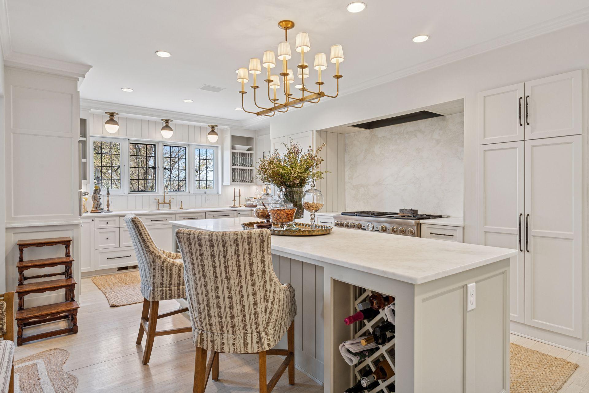 Abundant storage and gorgeous west facing windows with seasonal lake views.