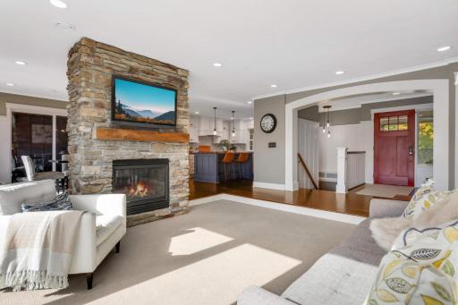 The four fireplaces throughout the home add such a cozy vibe and make the spaces feel so inviting, you'll want to snuggle in and binge a show or just enjoy morning coffee with the flames dancing behind the glass.
