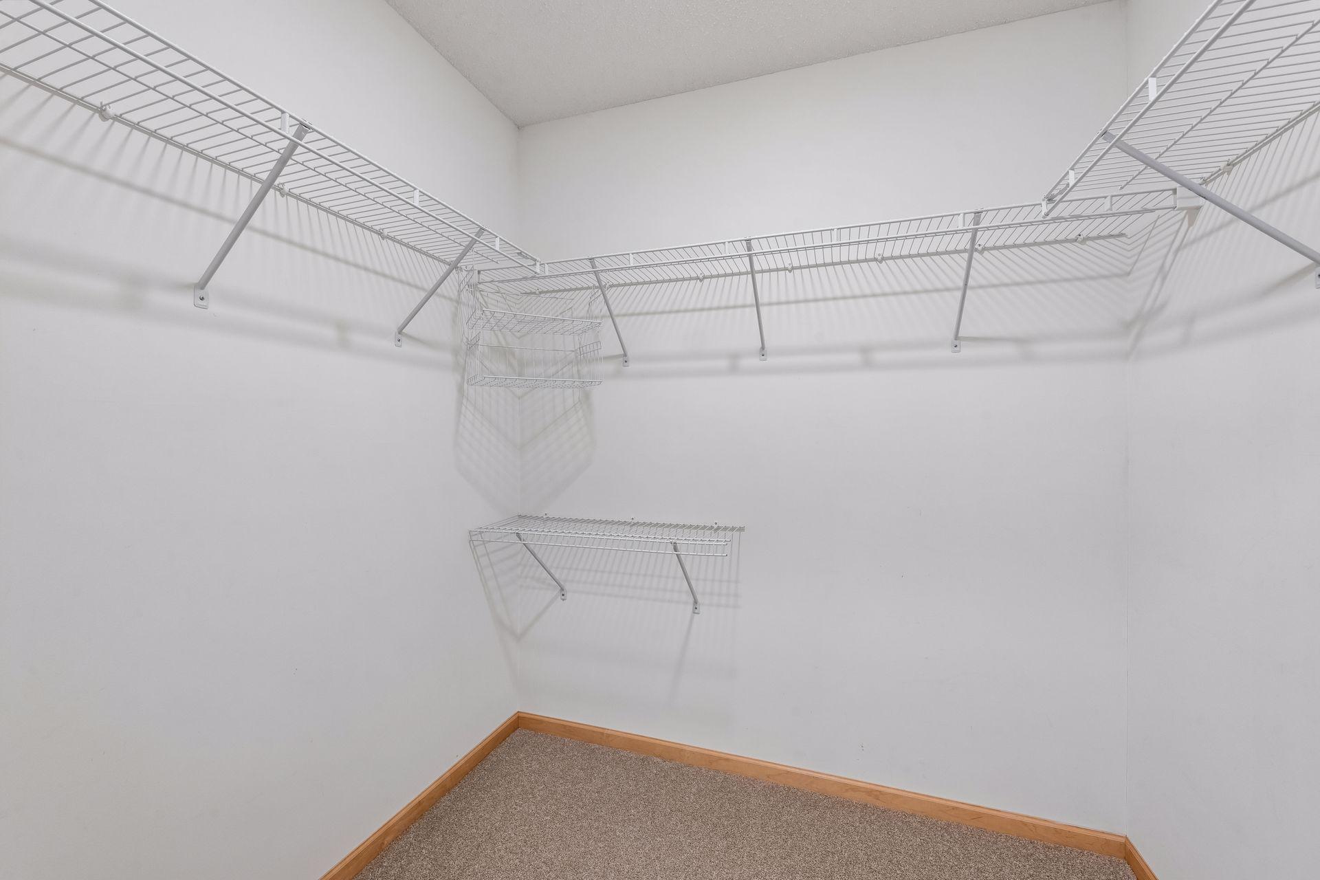 One of two closets located in the primary suite.