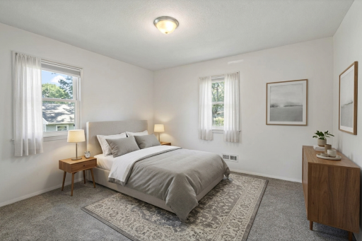 One of the main floor bedrooms virtually staged.