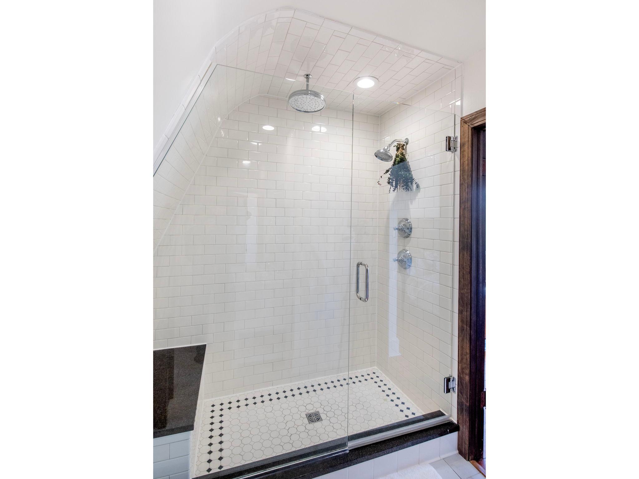 Oversized tiled shower