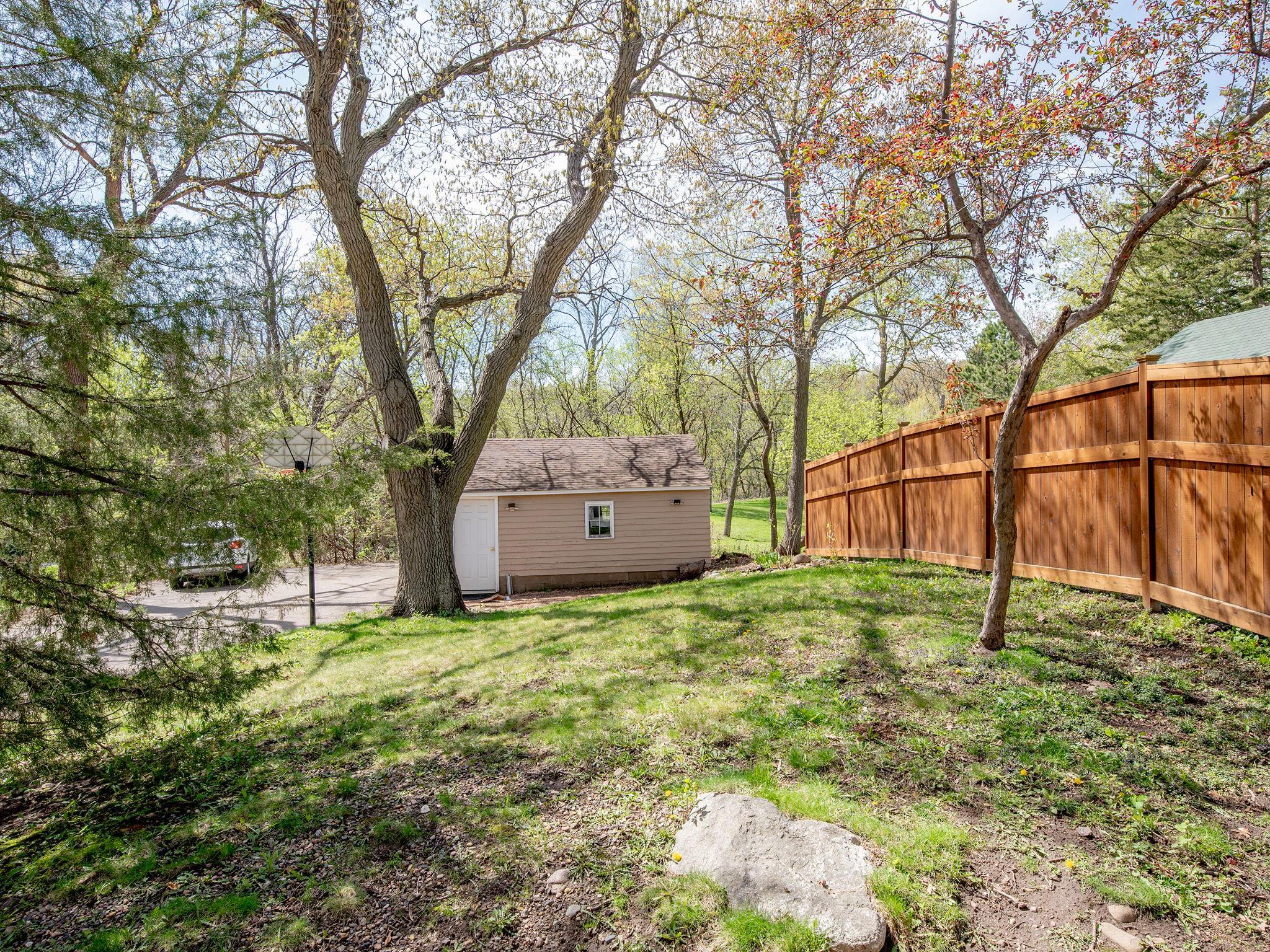 Lightly treelined yard