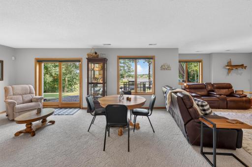 entertaining area in this lower level family room makes it a breeze.
