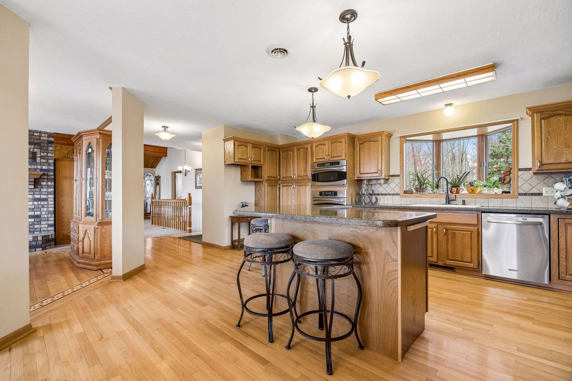 Abundant cabinetry offers exceptional kitchen storage.
