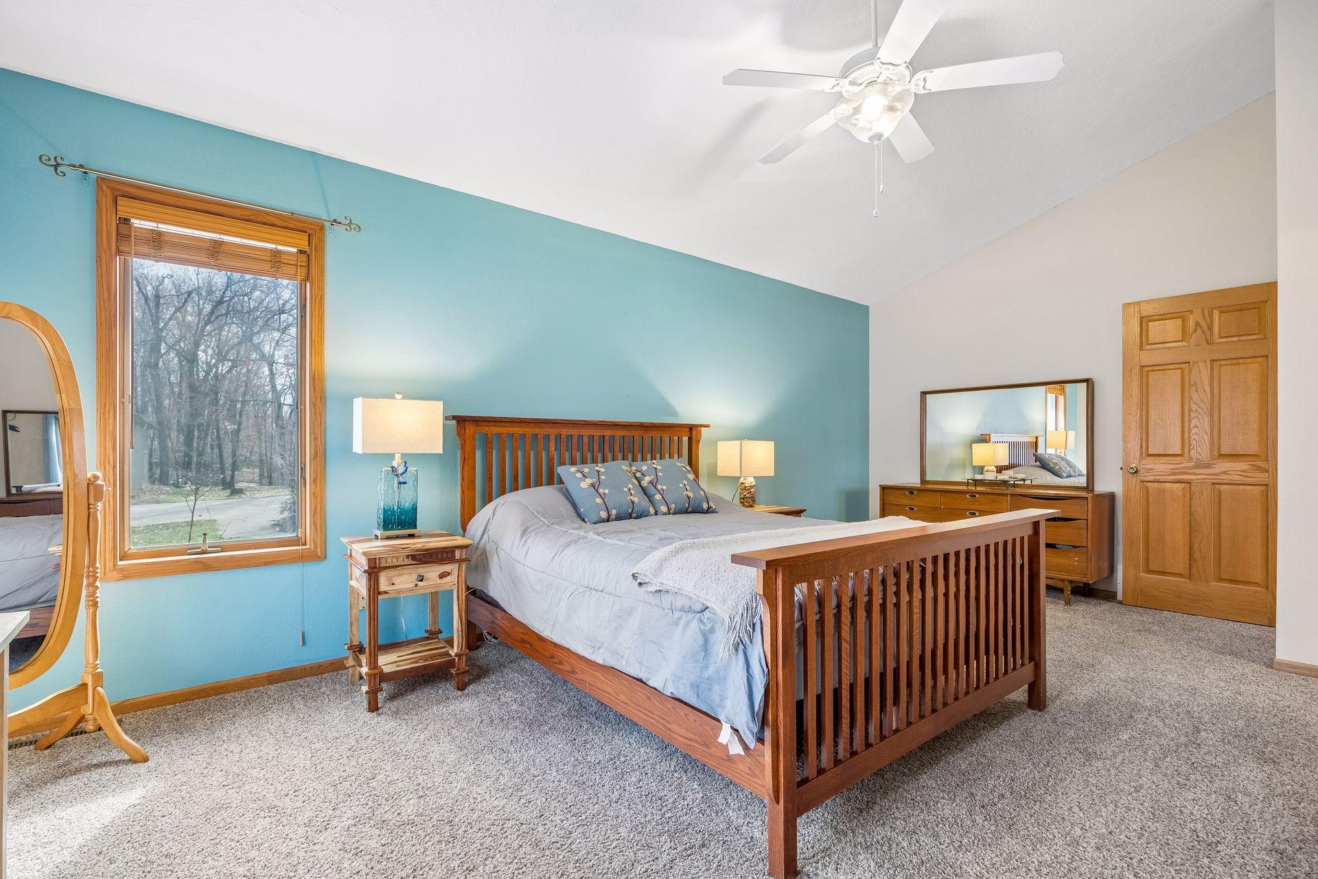 A large and inviting primary retreat.