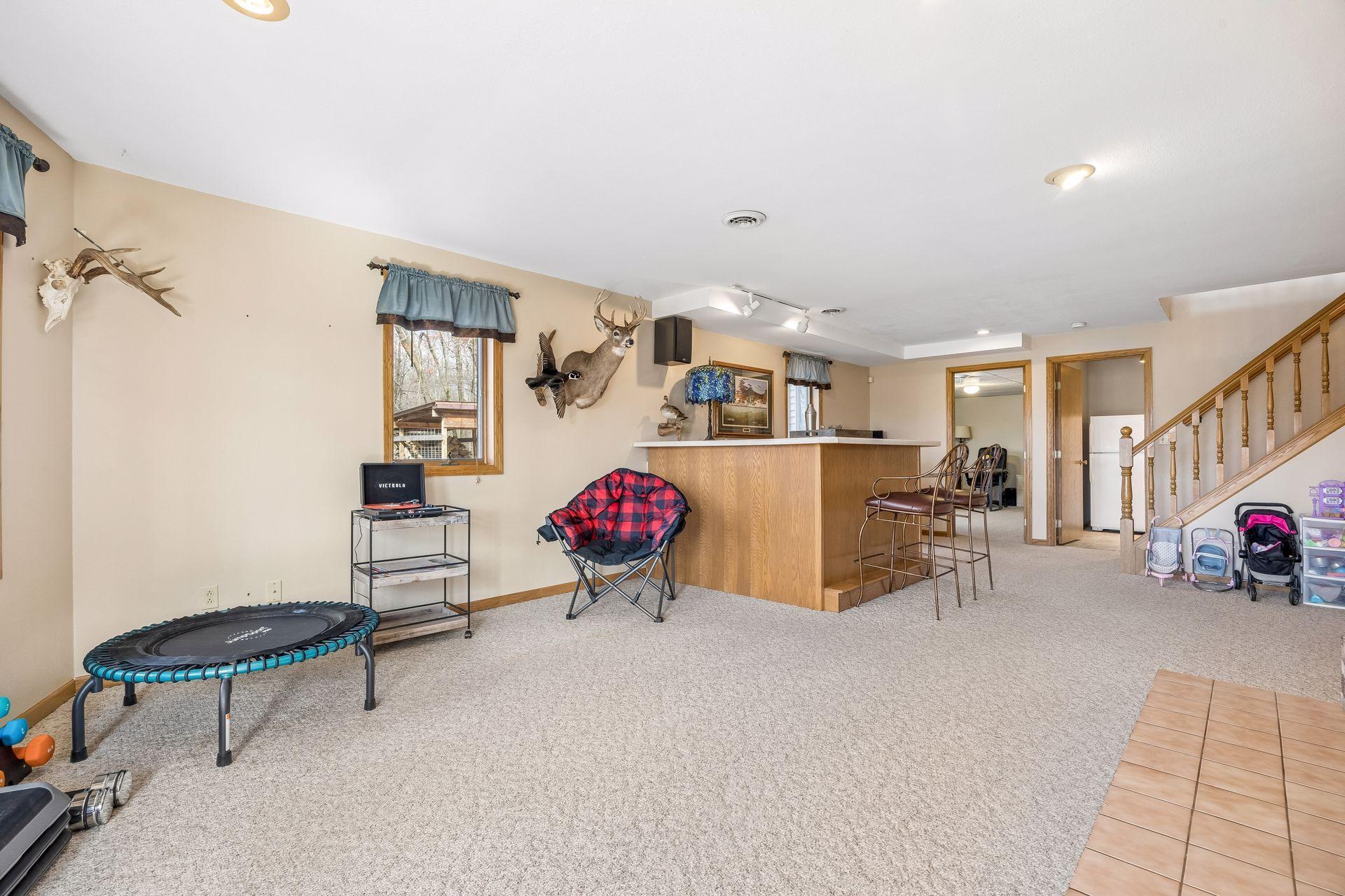 Welcome to the walkout lower level.