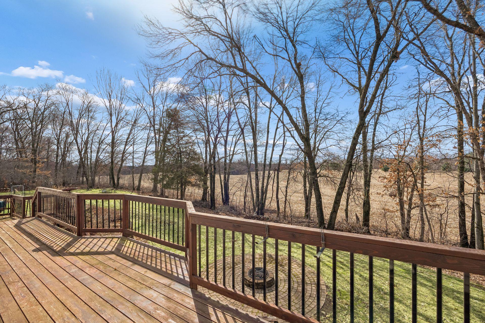Another view of the backyard from the deck—peaceful and private.