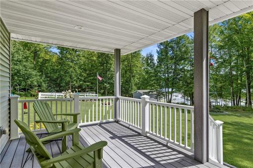 Relax on the deck overlooking the lake. All decks feature composite decking.
