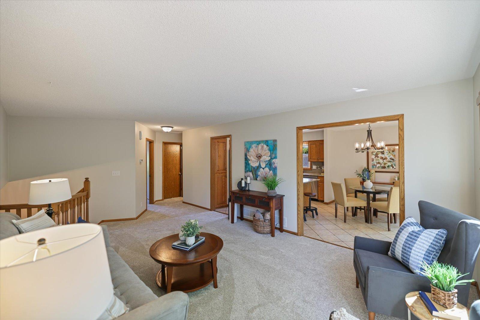 Living room open to kitchen