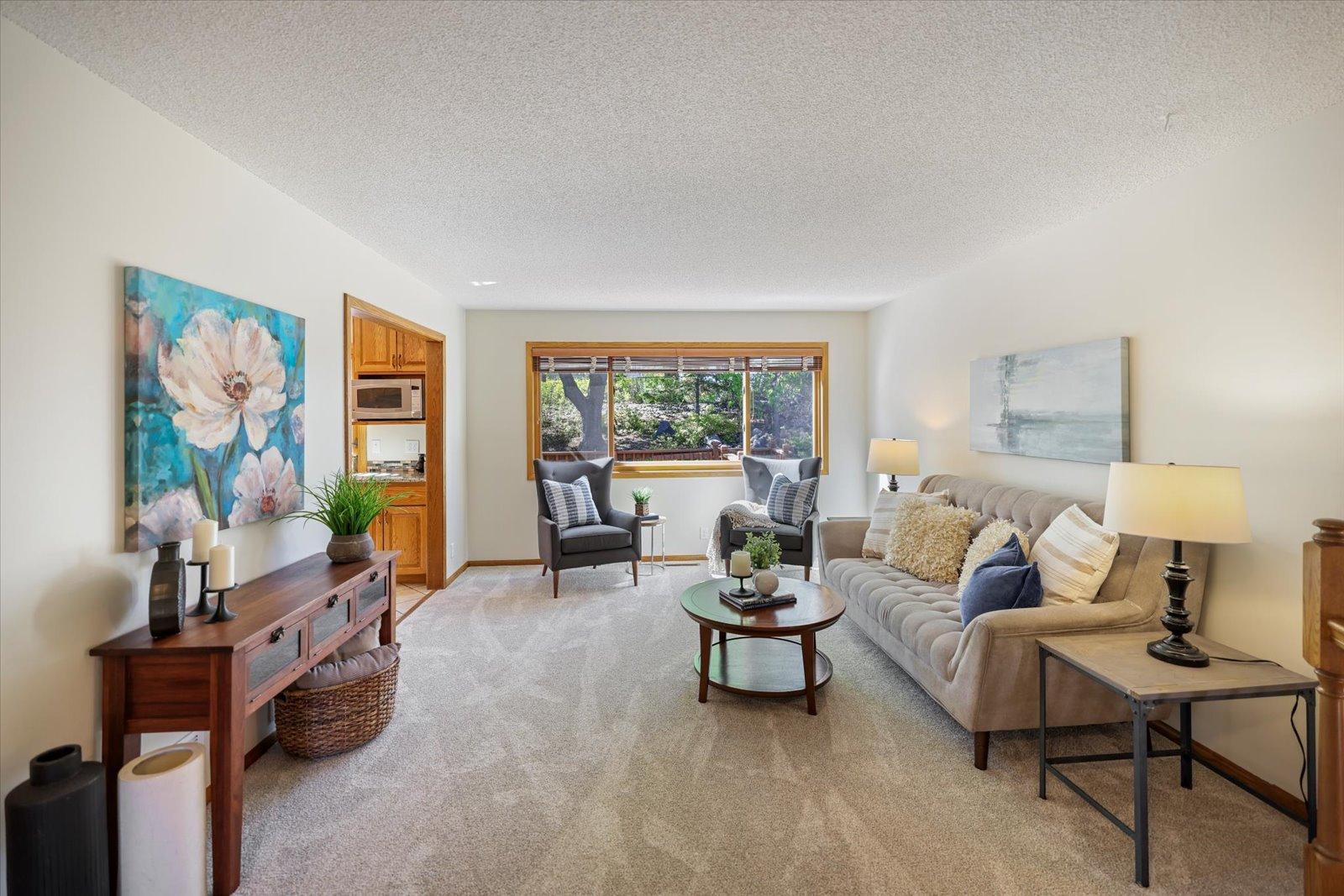 Great light and view to back yard