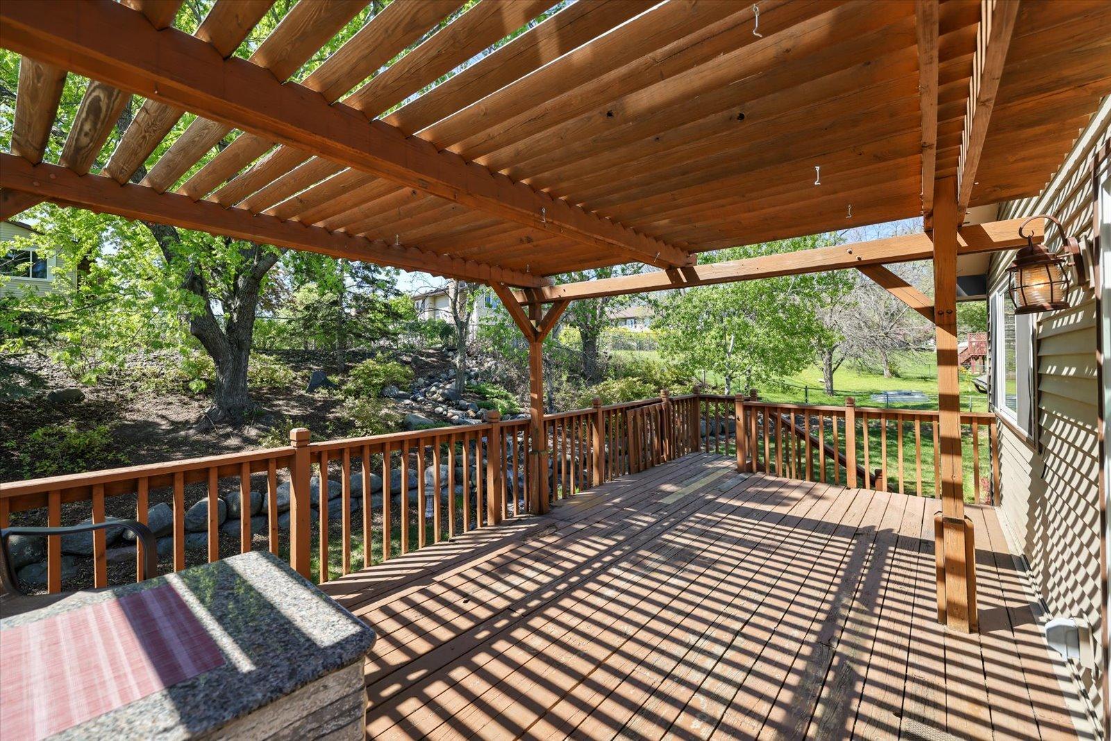 Pergola covered deck