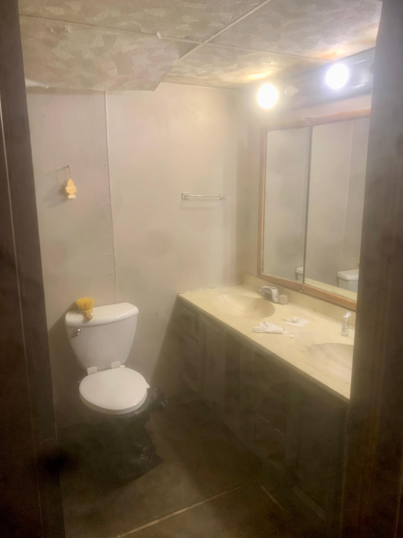 3/4 bathroom with 2 sinks in lower level. There is a full bathroom on the main level and a full primary ensuite on the second floor.