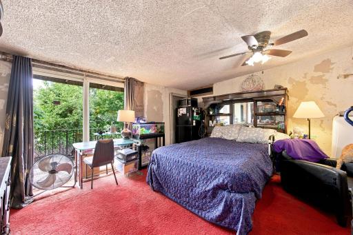 Primary suite with balcony facing west.