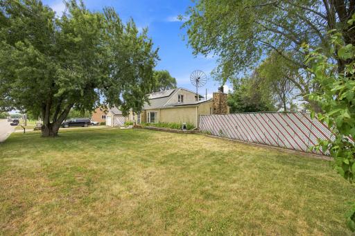 Silver Maple in front yard. Completely fenced in.