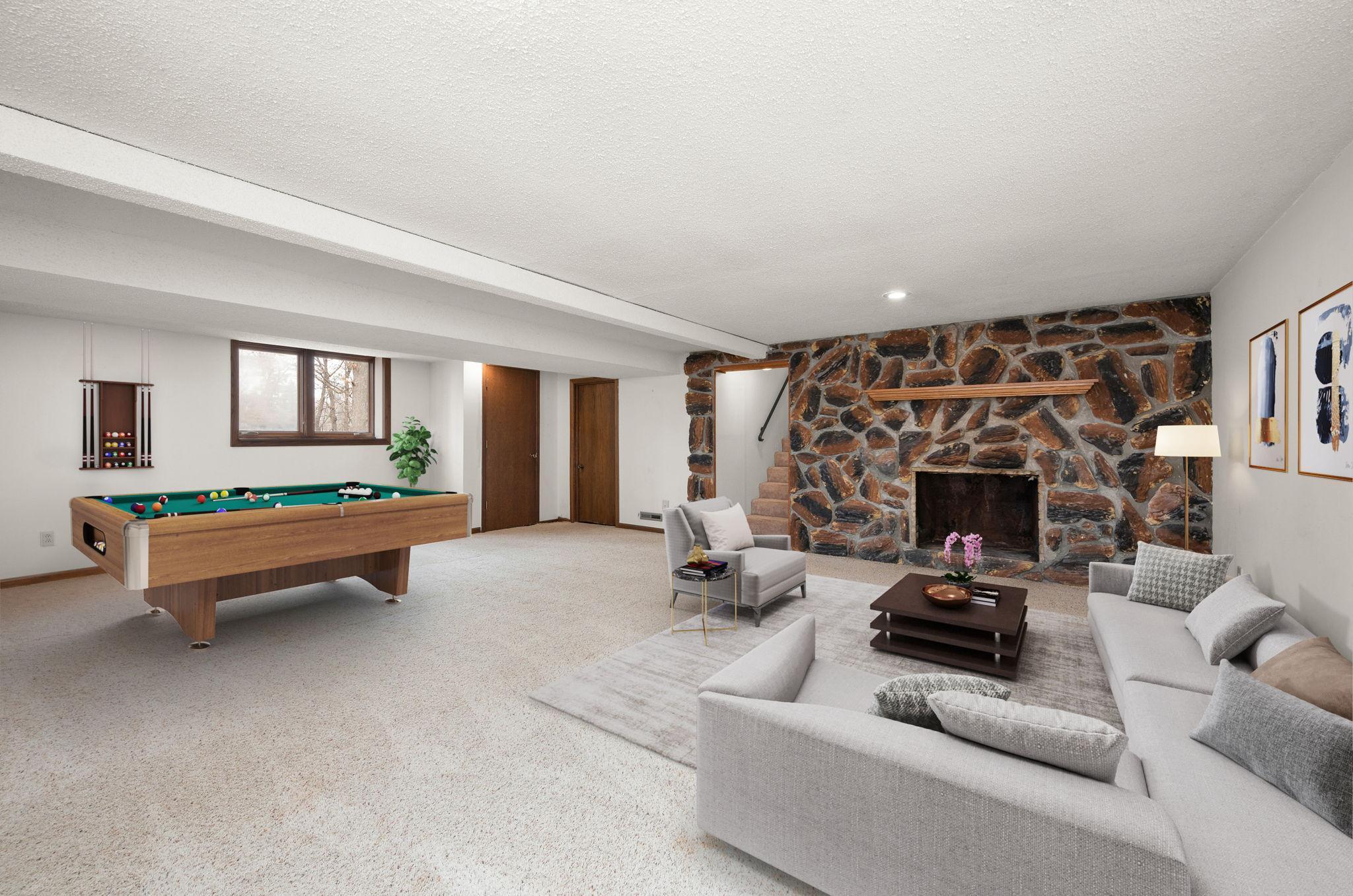 Huge Lower Level Family room with walkout and an additional Lower Level Recreation Room