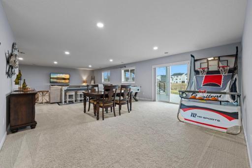 A family room that can be sectioned for amusement/rec area; play room space; exercise area; or more!