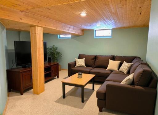 Large basement family rack room