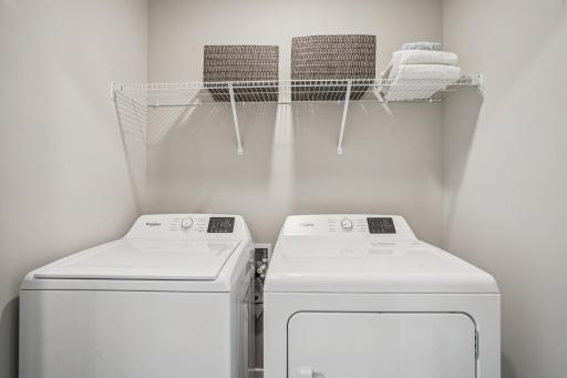 Convenient bedroom-level laundry. Model photo. Options and colors will vary.