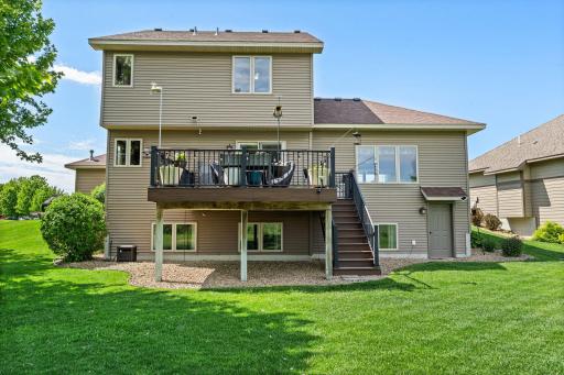 Large backyard deck retreat. Walkout basement. Lookout windows fill the lower level with tons of natural light.
