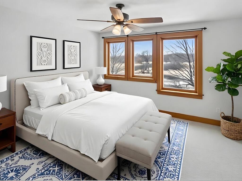 Bedroom 2 on the second floor, virtually staged, with large windows facing the river 34290 Lanesboro Ct North Branch MN 55056 USA-061-001-058staged-MLS_Size.jpg