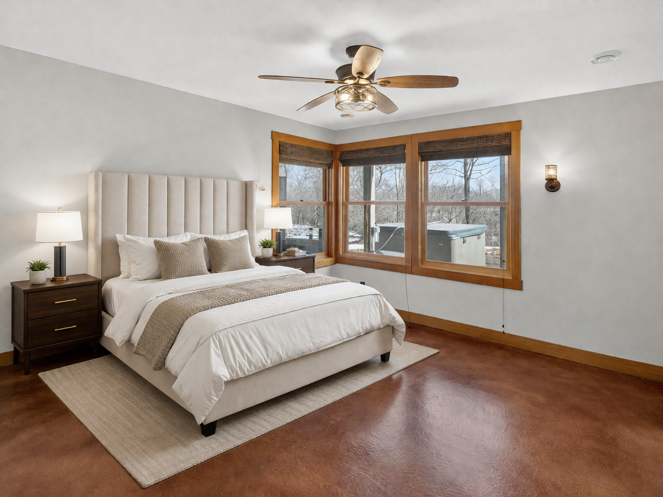 Main Floor Primary Suite: True one level living convenience Lanesboro Master Br Furnished.png