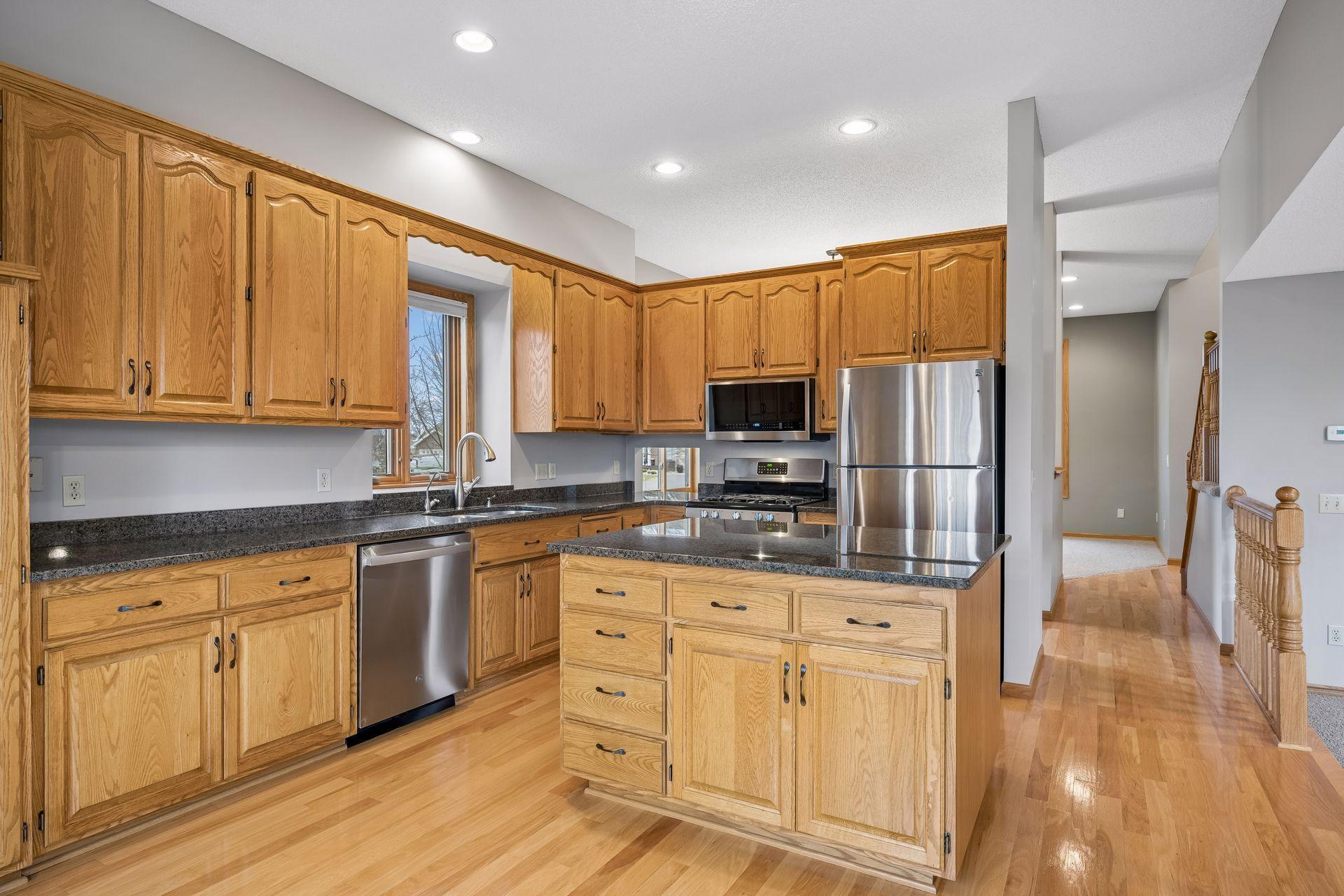 Open kitchen with lots of light