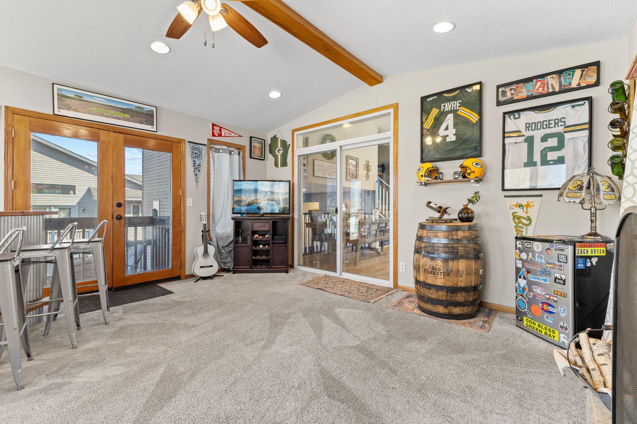 Transition out into the sunroom!