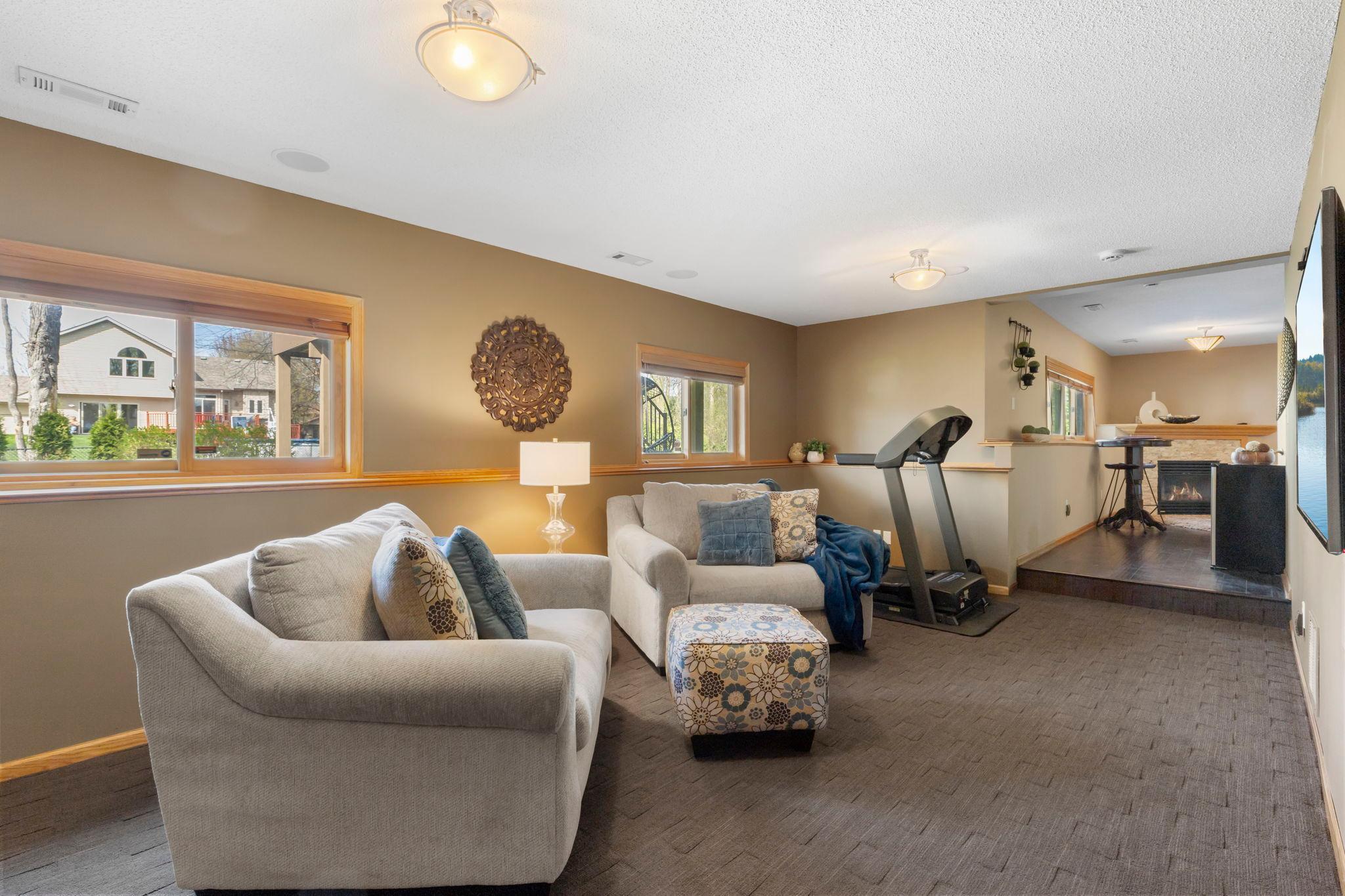 Lower level Family Room with lookout windows, 20585 Georgia Ave Pl N