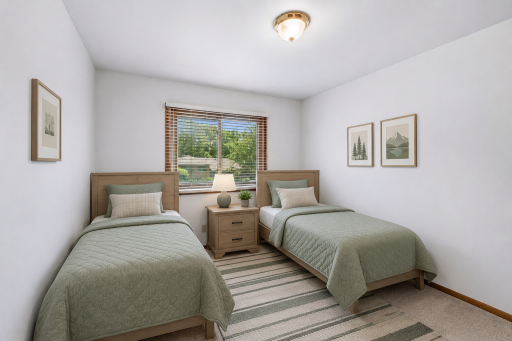 Here is the second upper floor bedroom, virtually staged.