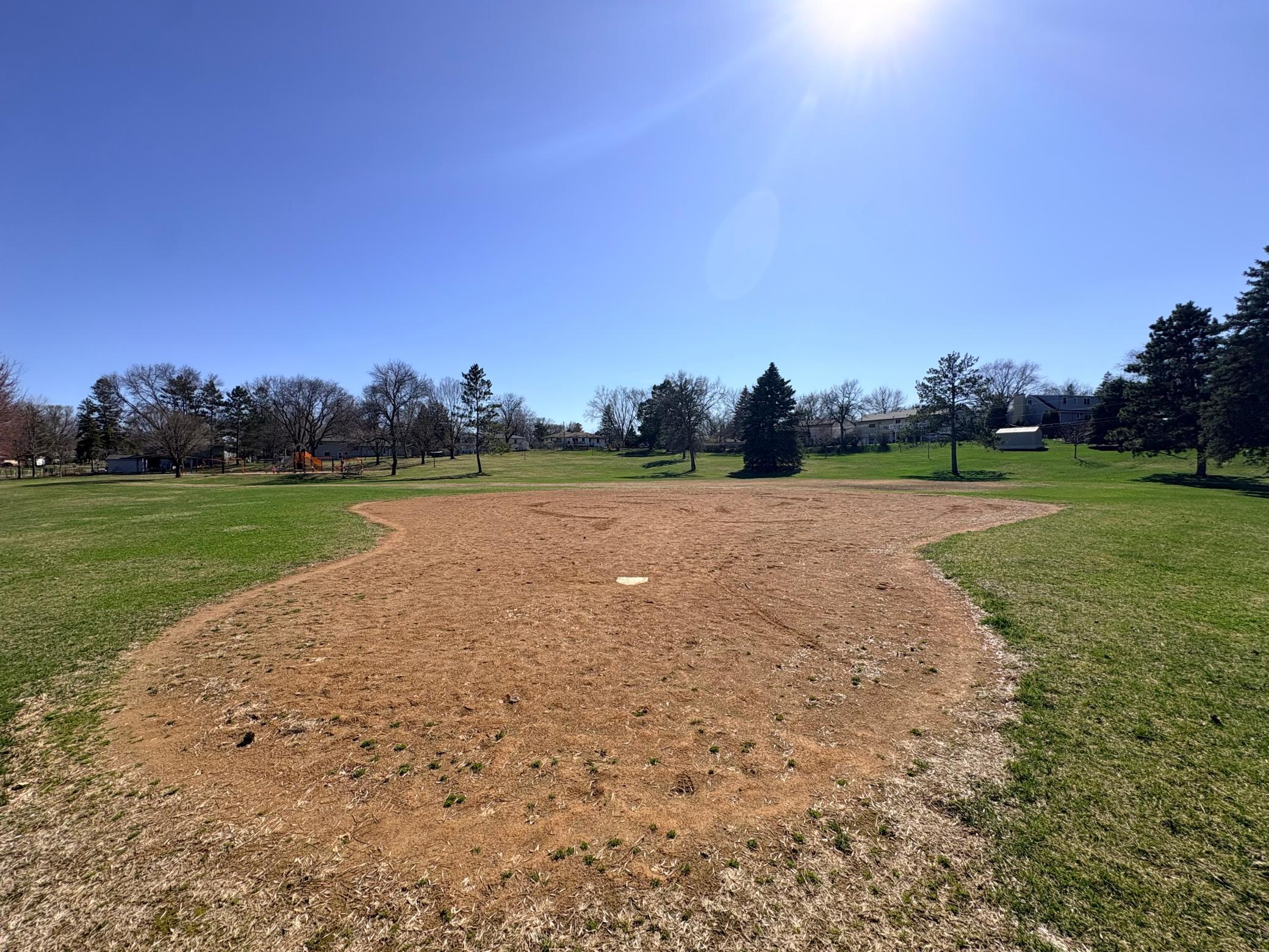 View from home plate right across the street