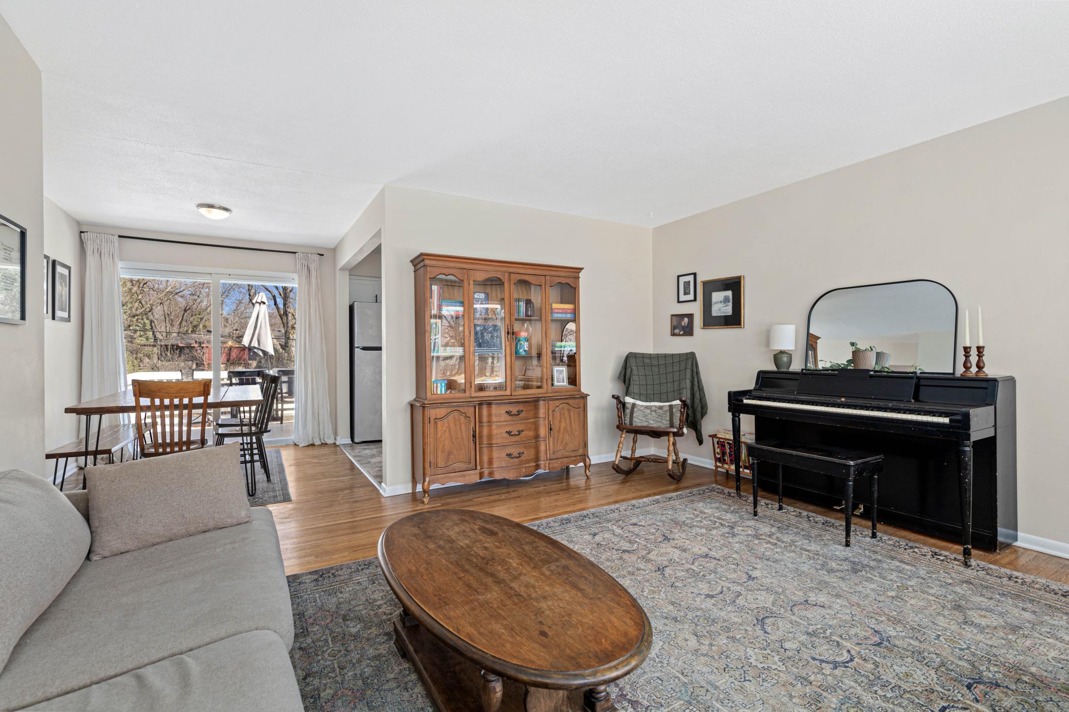 Family room flows into the dining room