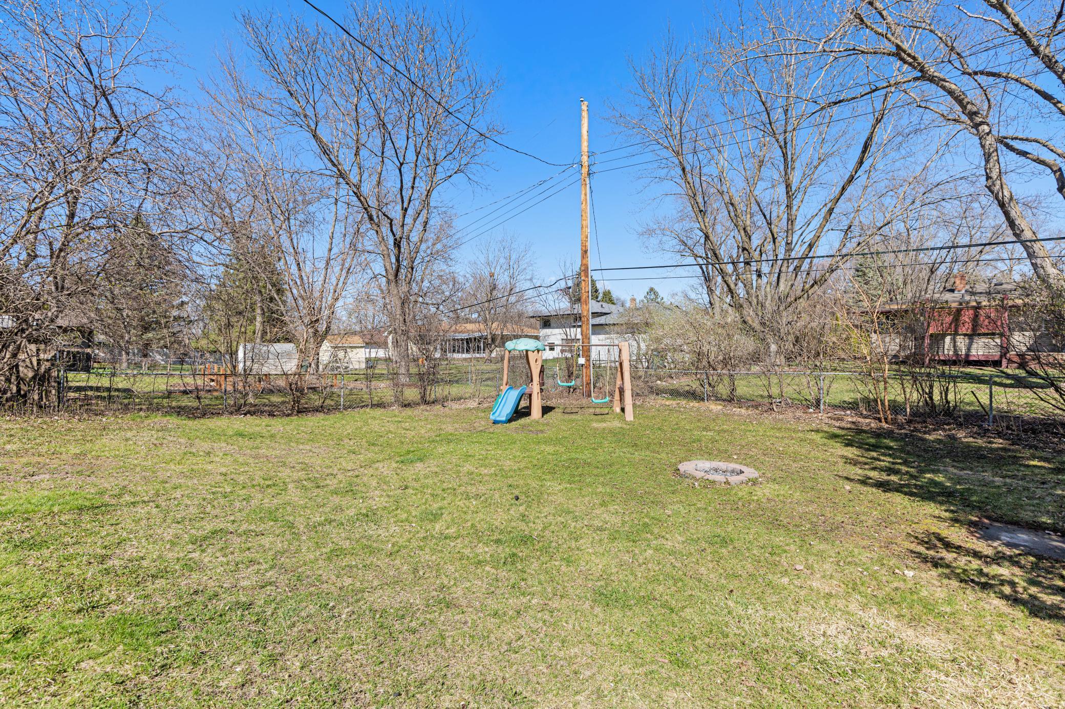 HUGE back yard with lots of space to run and play