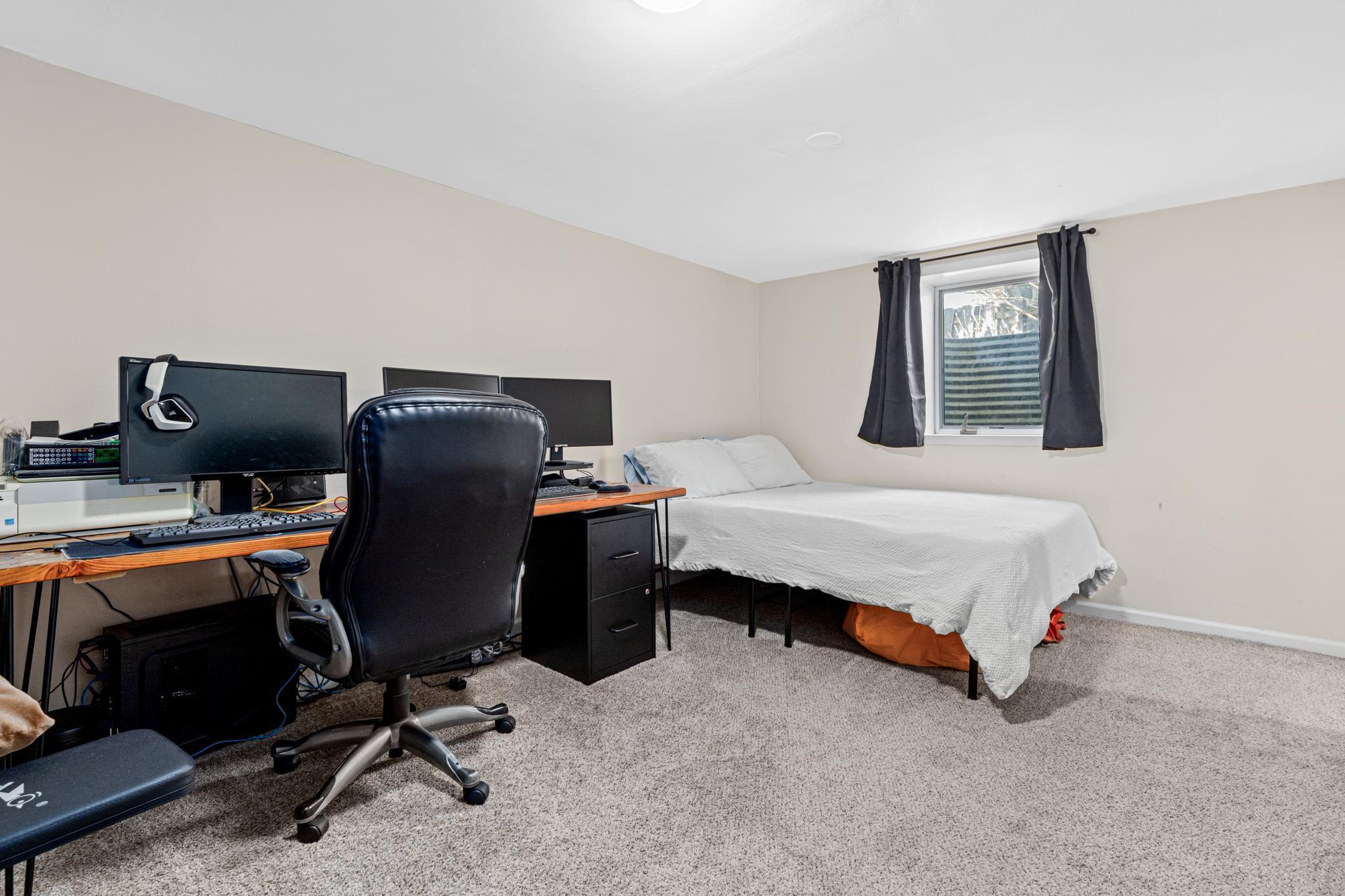 Basement primary bedroom suite