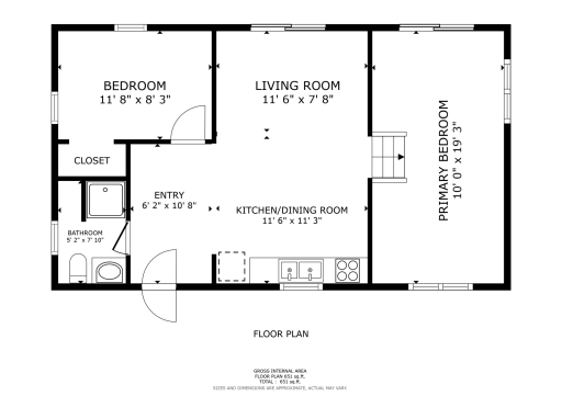 Floor plan of the cabin - you'll find a cozy layout with warm wood accents, a bright spaces and gathering areas.