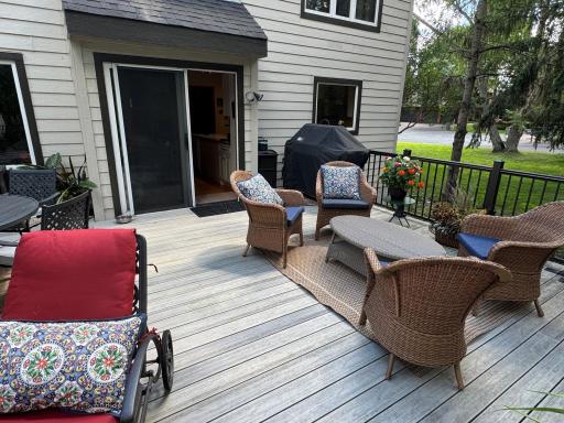 Another view of the deck accessed from the main floor family room.