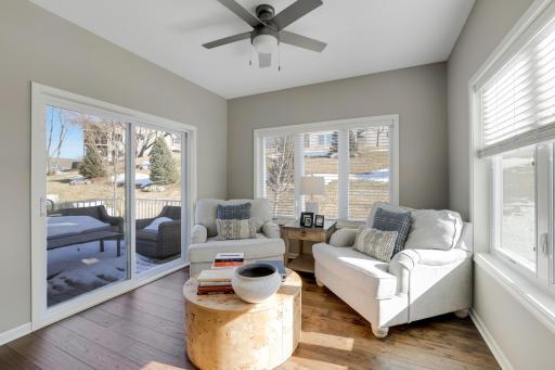A space specifically designed for slow mornings with a book or watching the birds and deer through the window.
