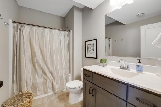 This lower level FULL bathroom is the perfect spot for your guests spending the night, the weekend or the week! They'll feel right at home with everything they need in here.